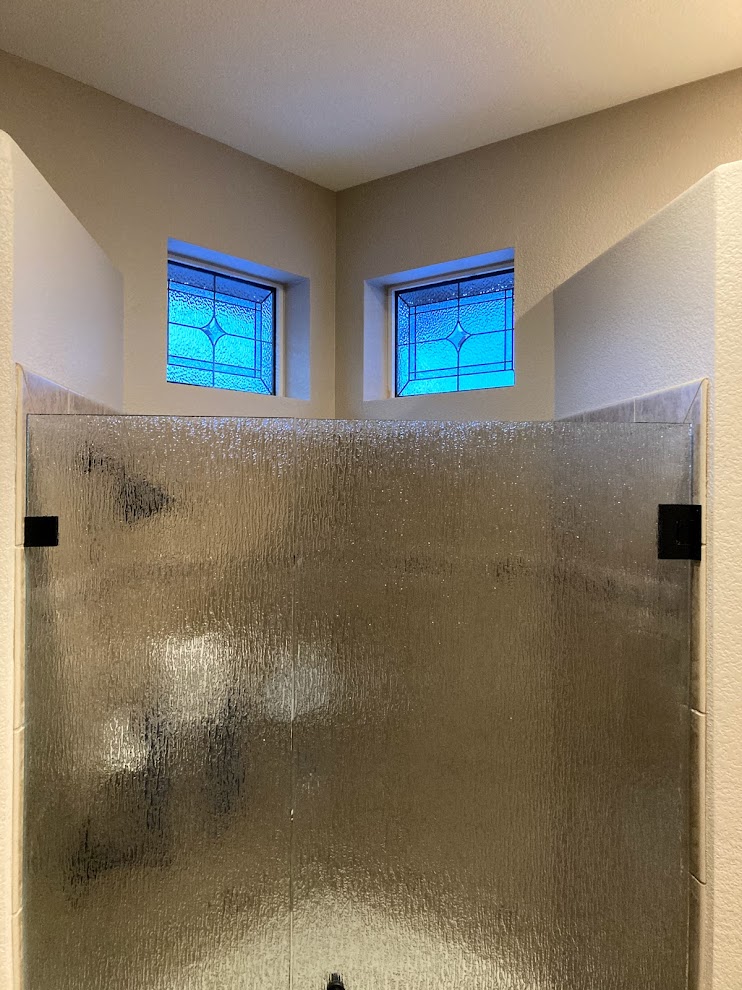 custom bathroom stained glass